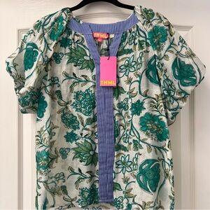 THML Green Blue Floral Women's Top